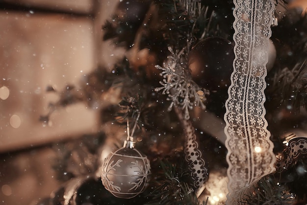 glas kerstboom speelgoed natuur achtergrond, kerstkaart finland lapland decor landschap