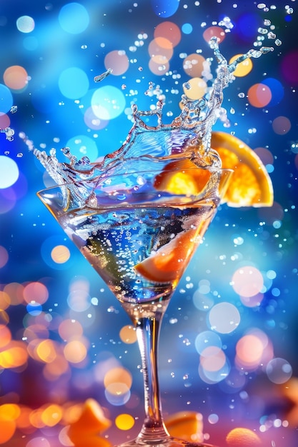 glas martini met splashes Generatieve AI