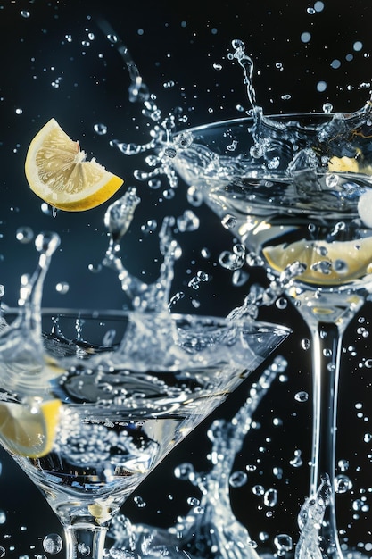 glas martini met splashes Generatieve AI