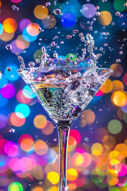 Foto glas martini met splashes generatieve ai