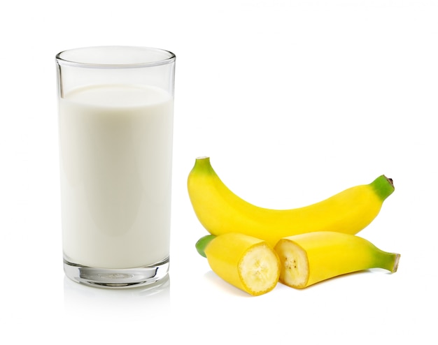 Glas melk en banaan