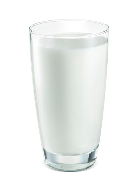Foto glas melk geïsoleerd op witte achtergrond
