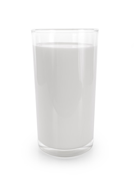 glas melk op witte achtergrond