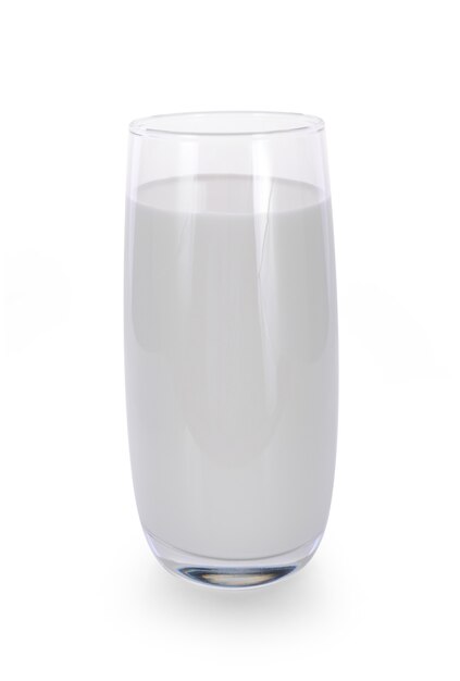 glas melk op witte achtergrond