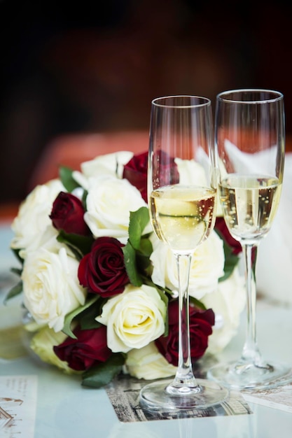 glas met champagne