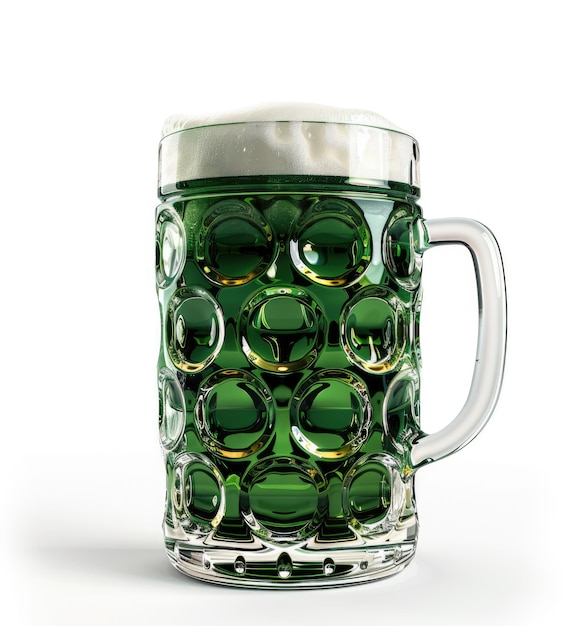Glas met groene ale geïsoleerd op witte achtergrond