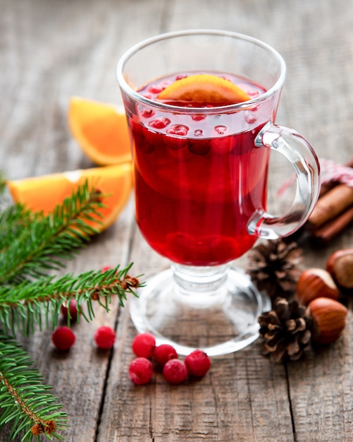 Glas warme glühwein