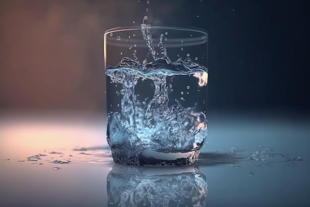 Glas water gemaakt met generatieve AI-technologie