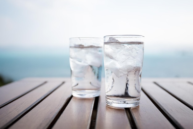 glas water op een tafel in een restaurant