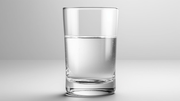 Glas water op een witte achtergrond