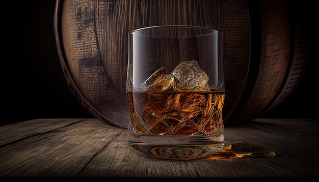 Glas whisky indoor dure alcoholische drank generatieve ai illustratie