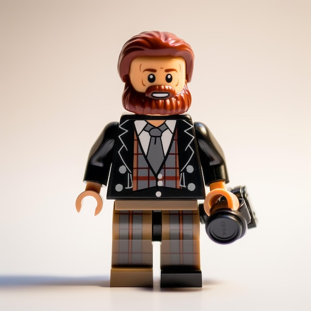 Glasgow Style Lego Minifigure Man With Camera In Kilt