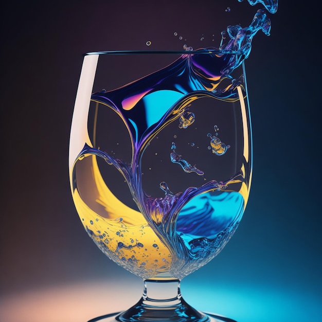 a glass in abstract background