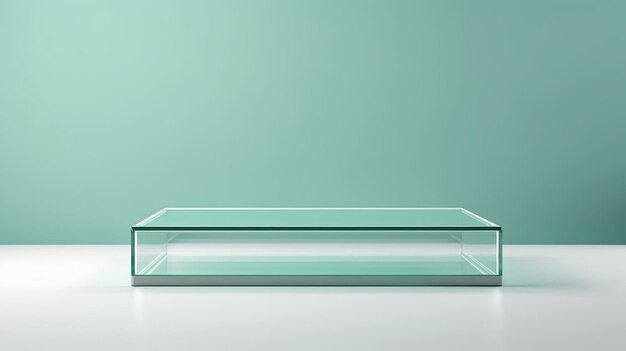 Glass Abstract Minimalistic Product Podium The Scene for Product Presentation 3D Room with Geometric Platform Stage Pedestal Ai Generated Podium Mockup for a Product advertisement