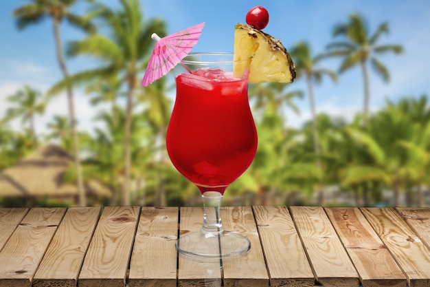 Glass of alcohol  cocktail on background