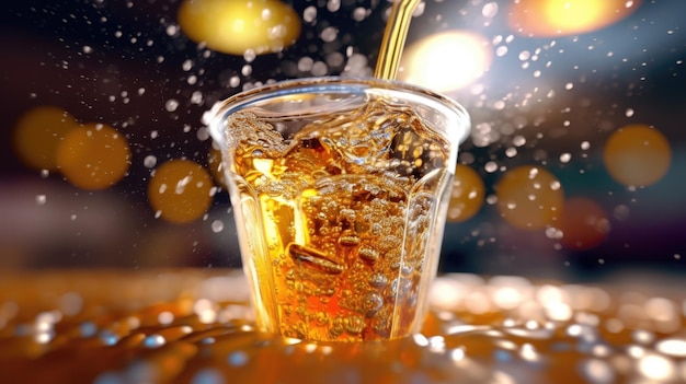 アルコールの入ったグラスには液体が満たされており、右下に「ウイスキー」という文字が表示されます。