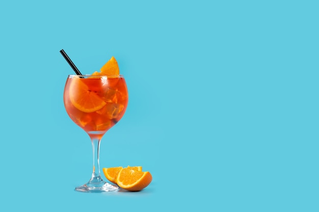 Glass of aperol spritz cocktail