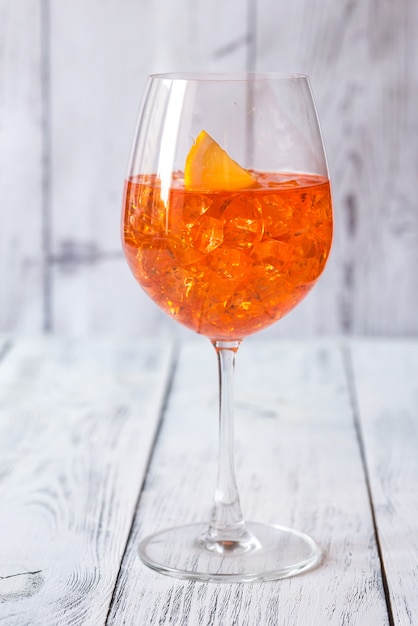 Glass of Aperol Spritz cocktail