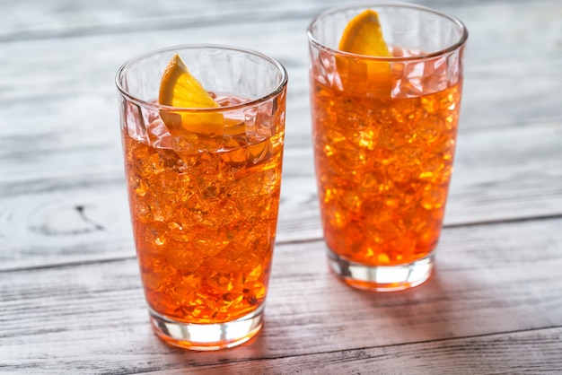 Glass of Aperol Spritz cocktail