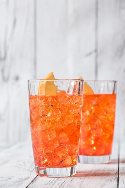 Glass of Aperol Spritz cocktail