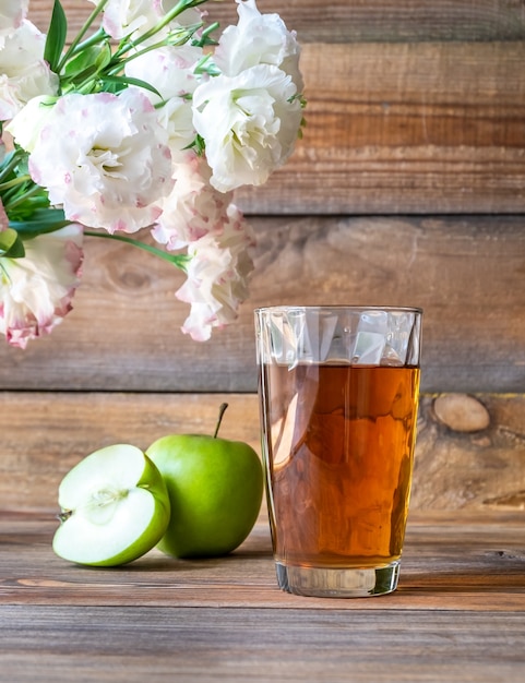 Glass of apple juice