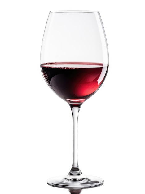 A glass of Argentine wine Malbec on a white background