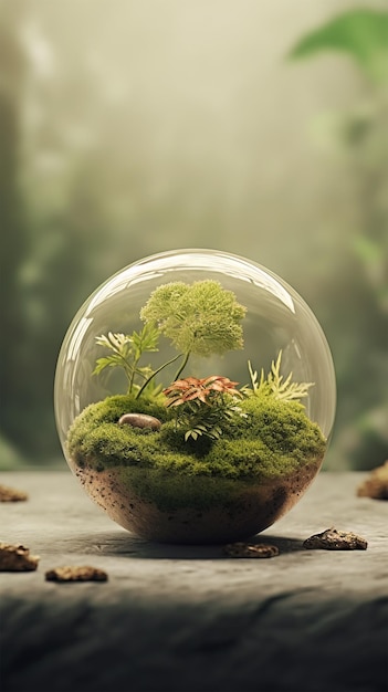 Glass ball with forest inside