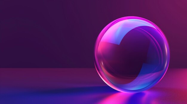 a glass ball with a purple background and a purple and blue light