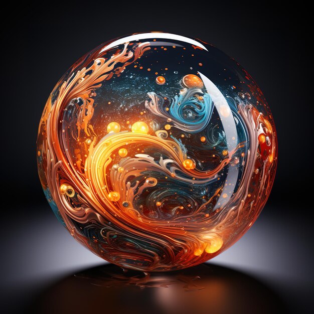 A glass ball with a swirl design on it generative ai image