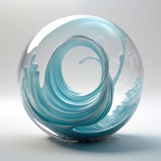 Glass Ball With Wave Inside