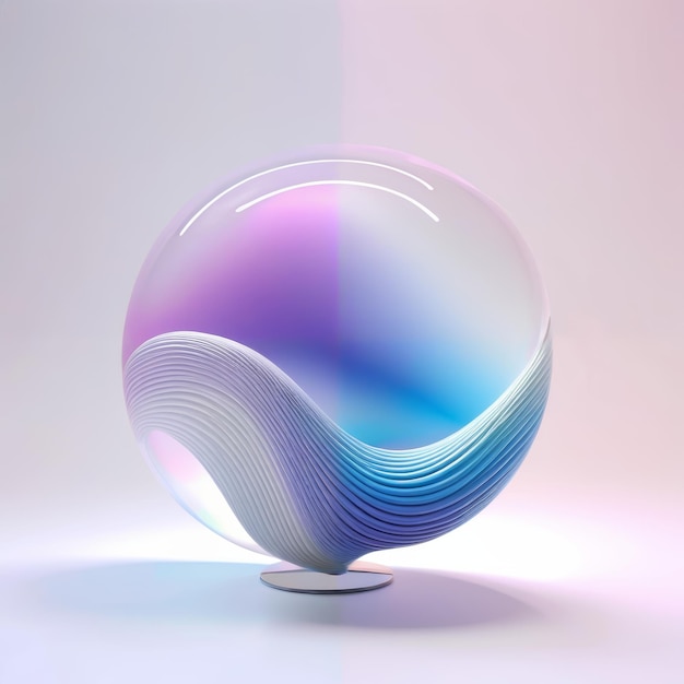 Glass Ball With Wavy Lines