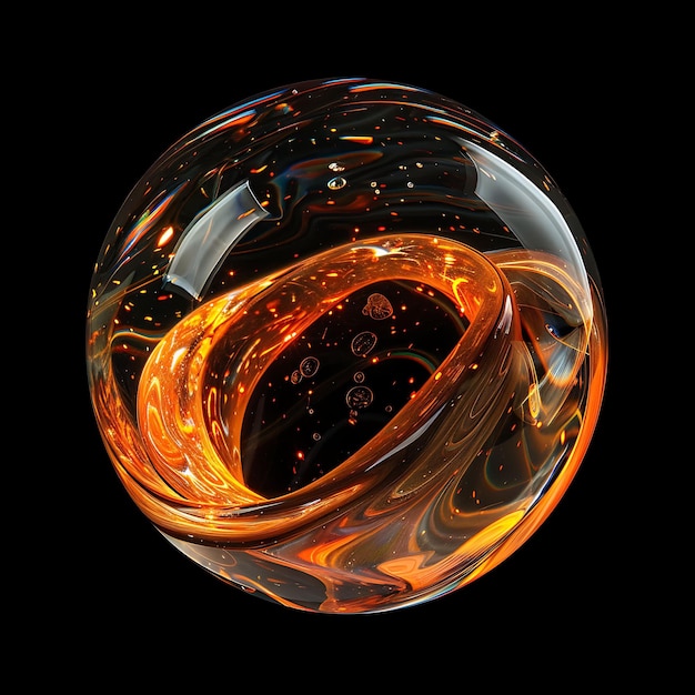 a glass ball with the word quot fire quot on it