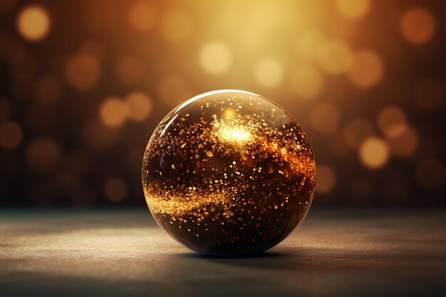 A glass ball with the word quot gold quot on it