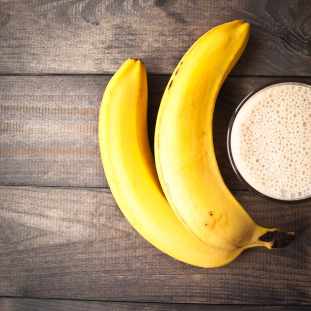 Glass of banana smoothie