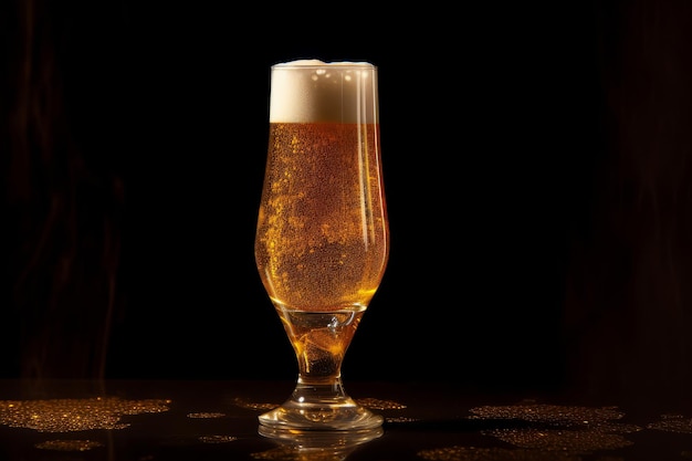 Glass of beer ad background Illustration AI Generative
