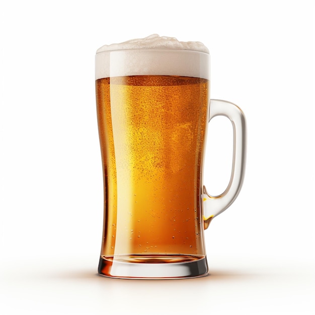 A glass of beer for advertisement isolated on a white background