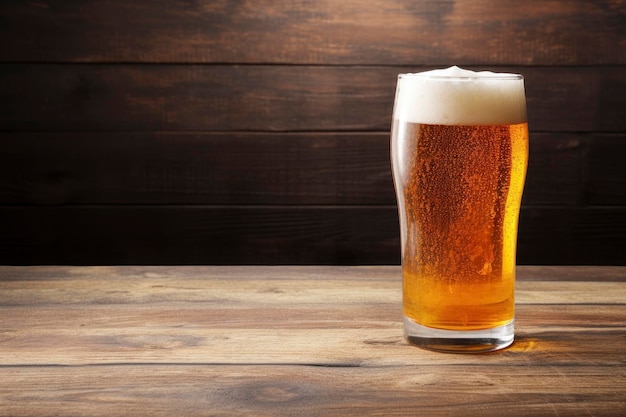 glass of beer background with empty space for text