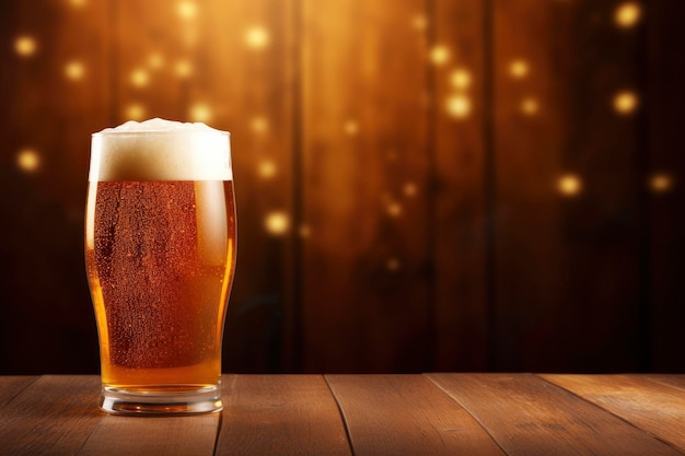 glass of beer background with empty space for text