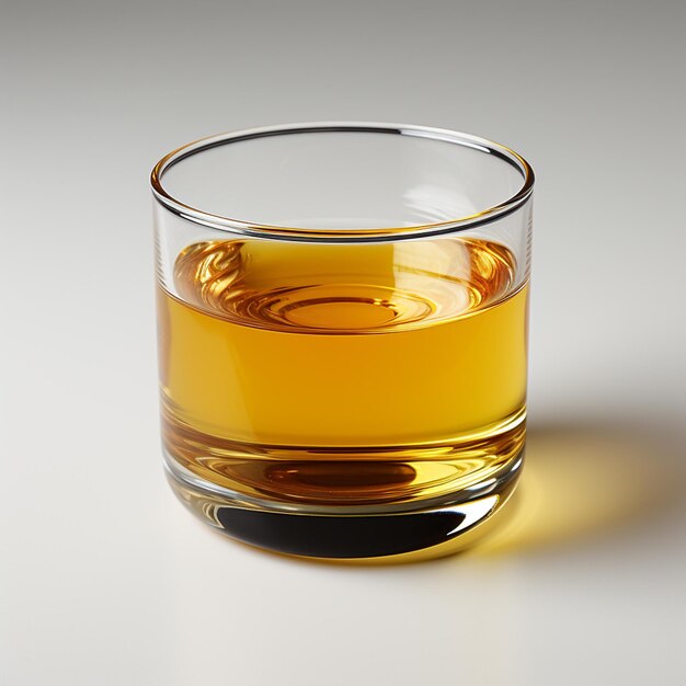 a glass of beer floating in the middle of a clean white background