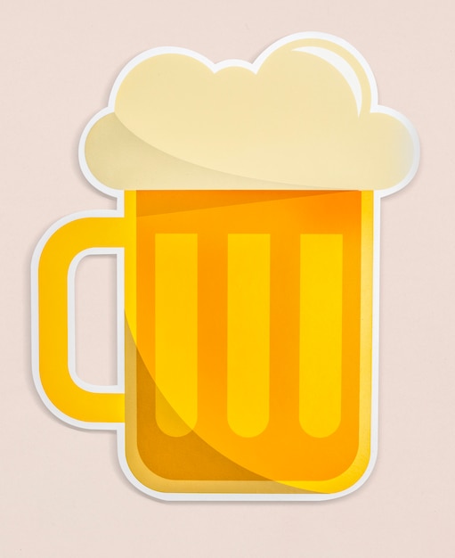 A glass of beer icon isolated