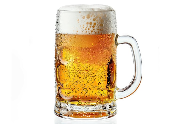 Glass of beer isolated Clipping Path