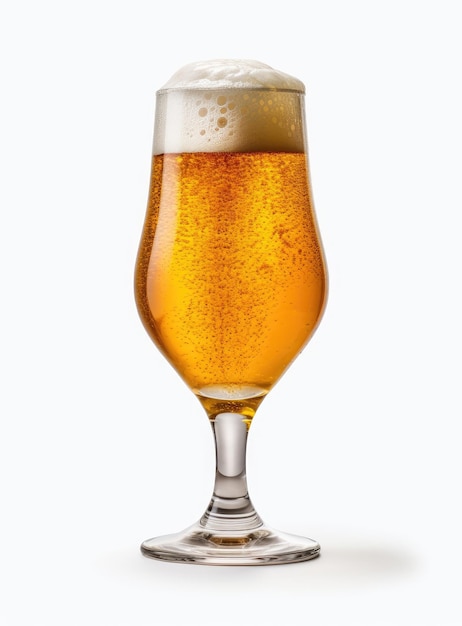 Glass of beer isolated created with Generative AI technology