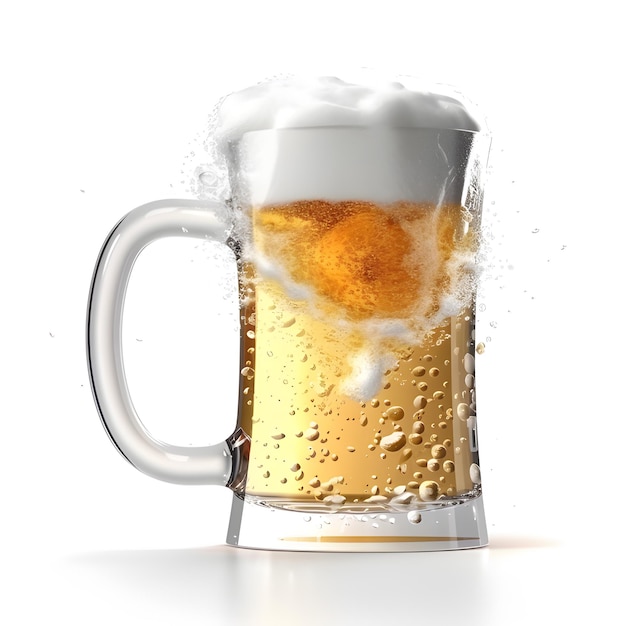 Glass of beer isolated Generative AI