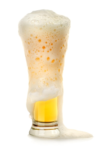 Glass of beer isolated on a white background