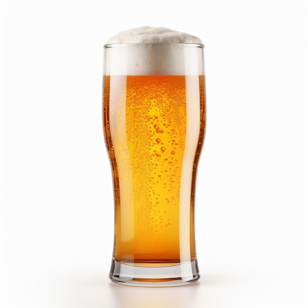 Glass of beer isolated on white background