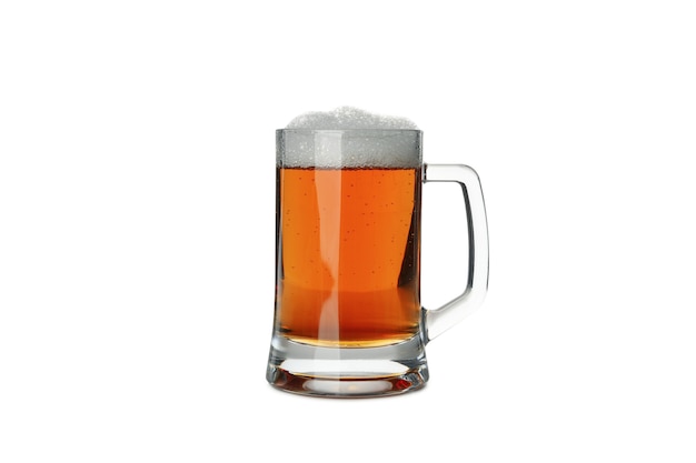 Glass of beer isolated on white