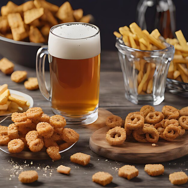 Foto un bicchiere di birra accanto a una tazza di birra