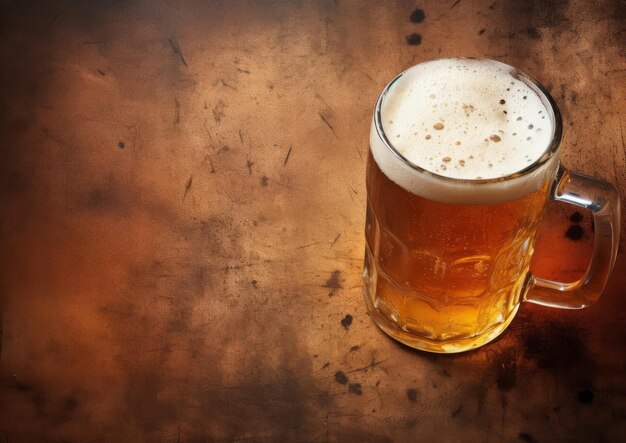 A glass of beer sitting on top of a table