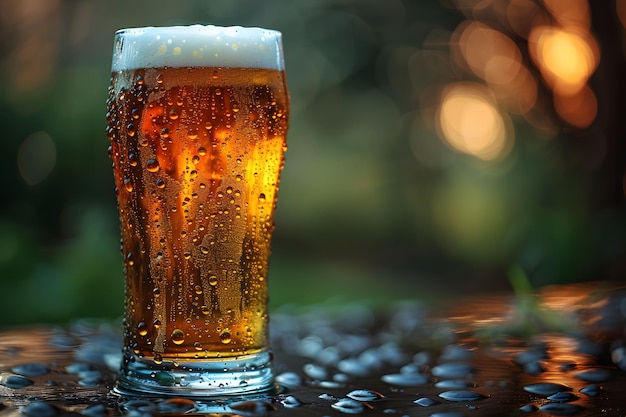 A Glass of Beer on a Table