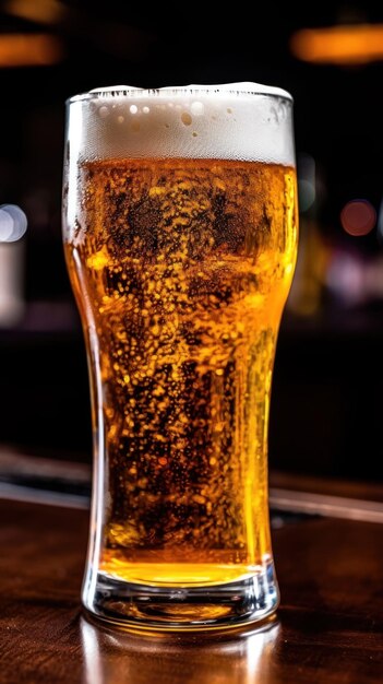 a glass of beer with a dark background